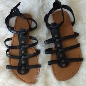 Black Gladiator Sandals